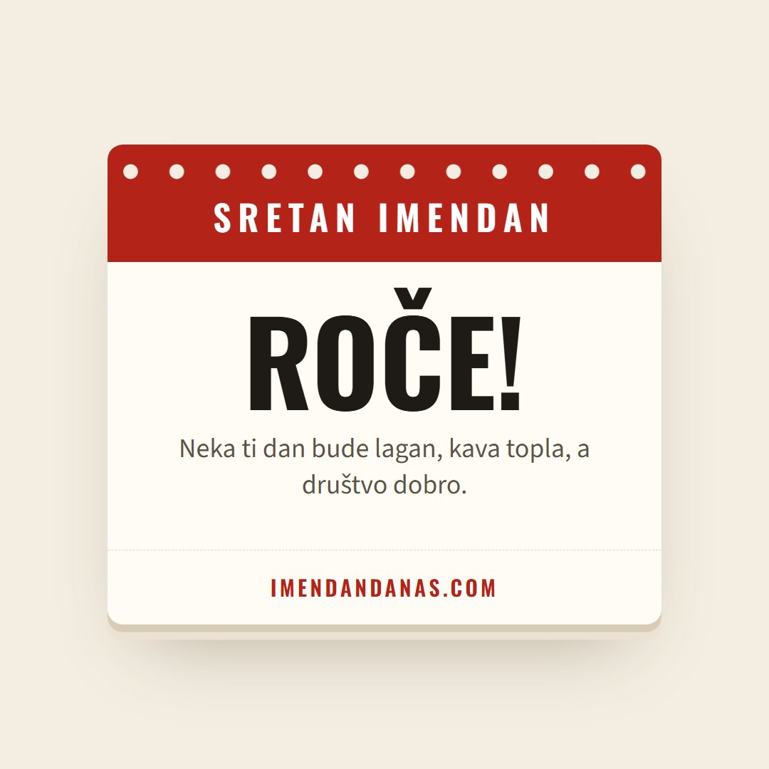 Čestitka: Sretan imendan, Roče!