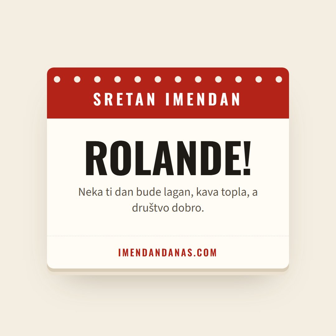 Čestitka: Sretan imendan, Rolande!
