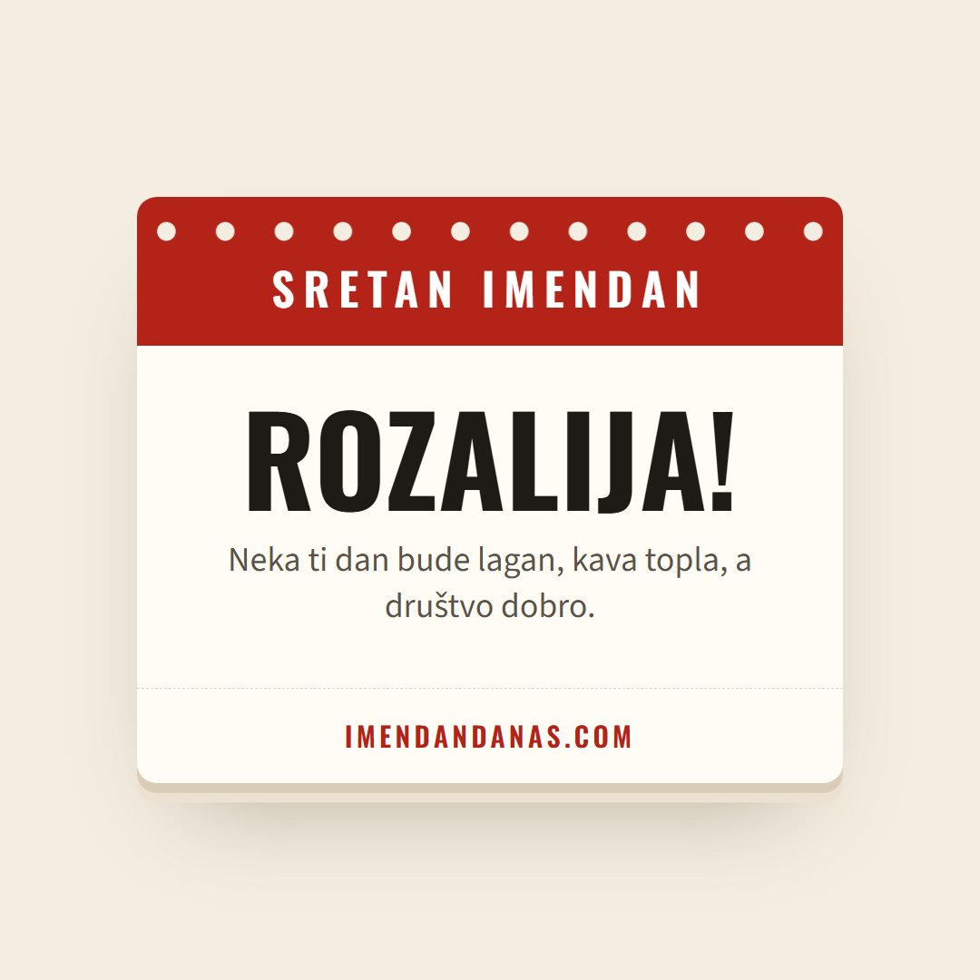 Čestitka: Sretan imendan, Rozalija!