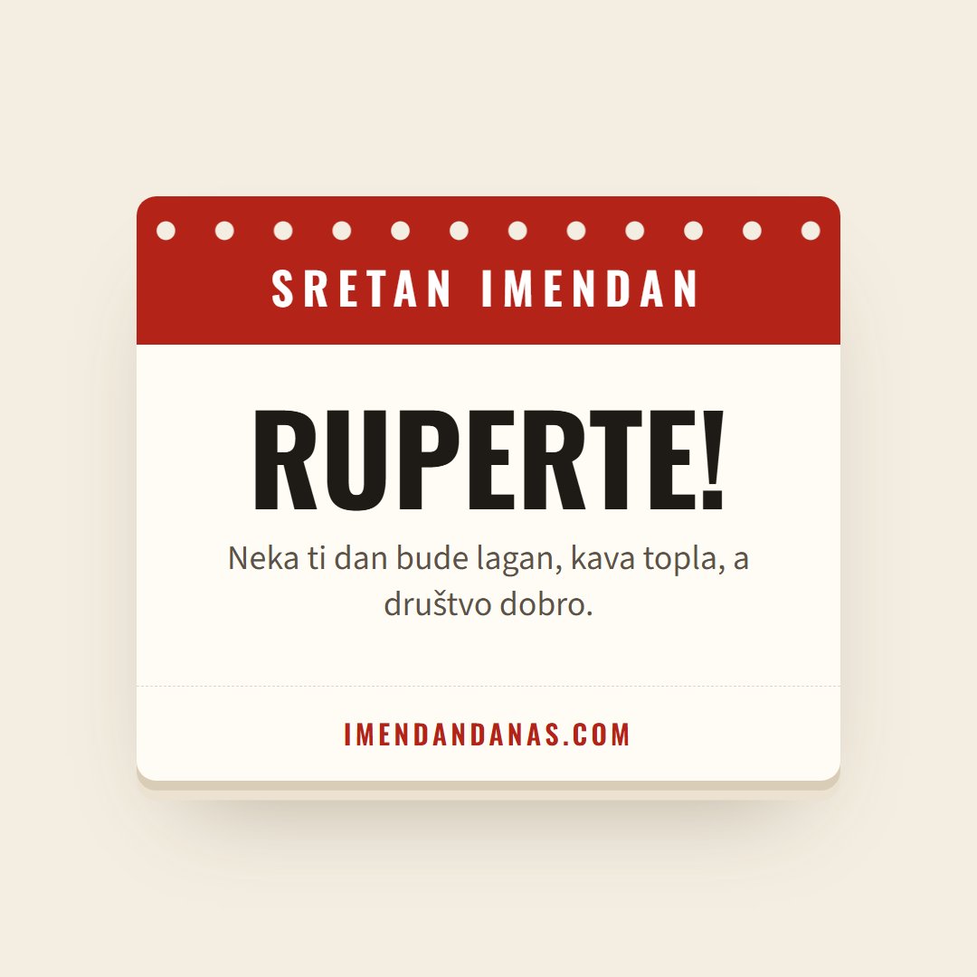 Čestitka: Sretan imendan, Ruperte!