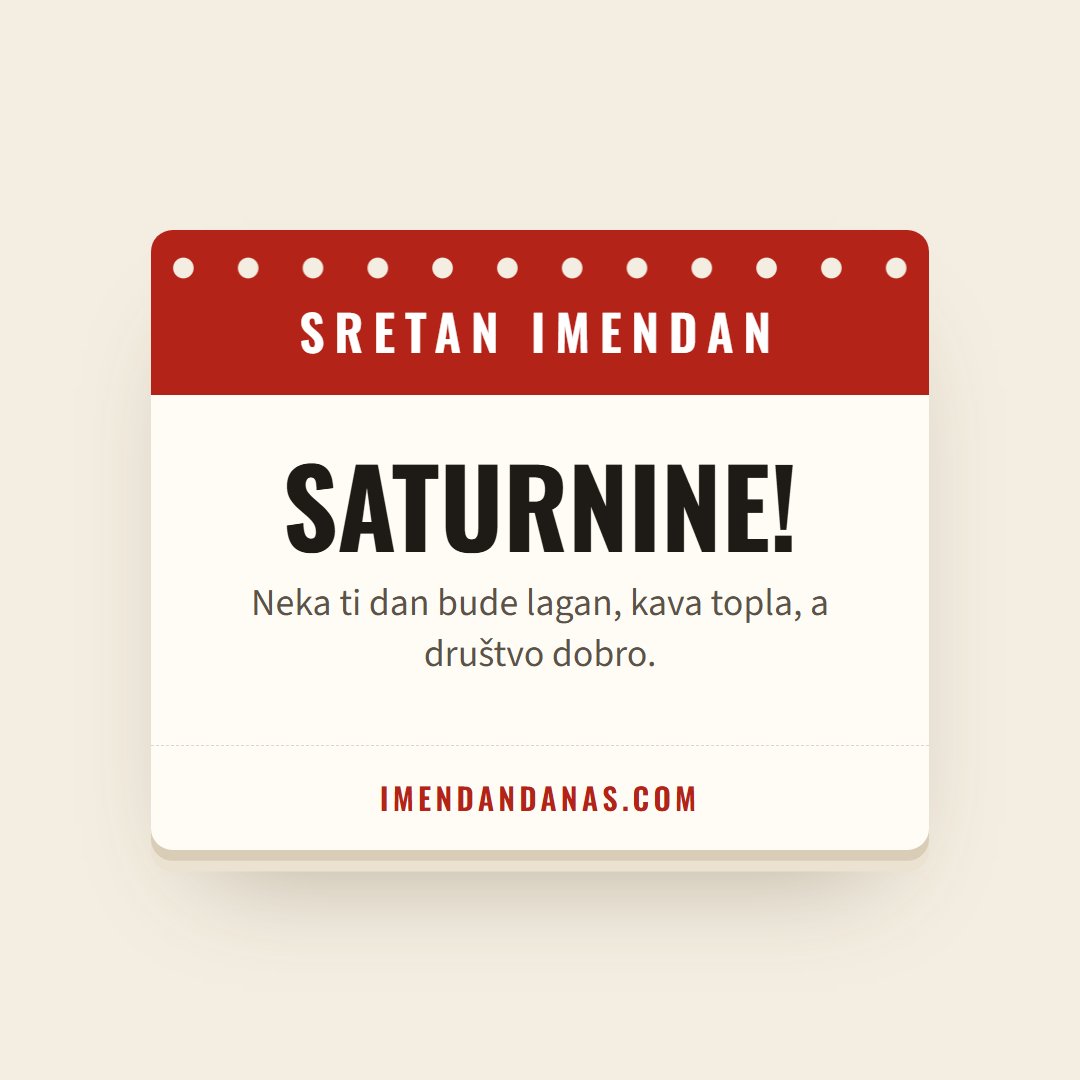 Čestitka: Sretan imendan, Saturnine!