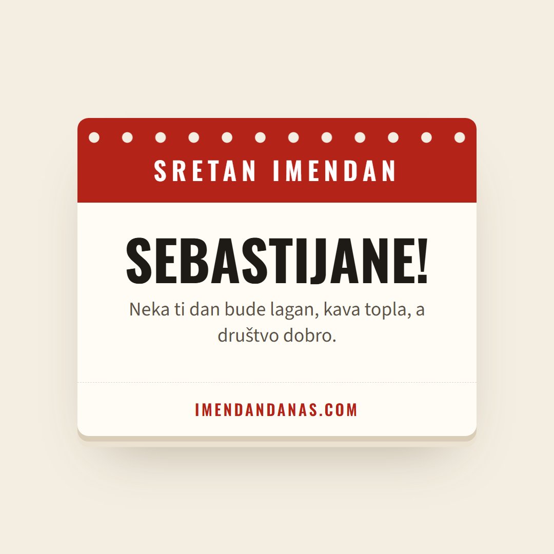Čestitka: Sretan imendan, Sebastijane!
