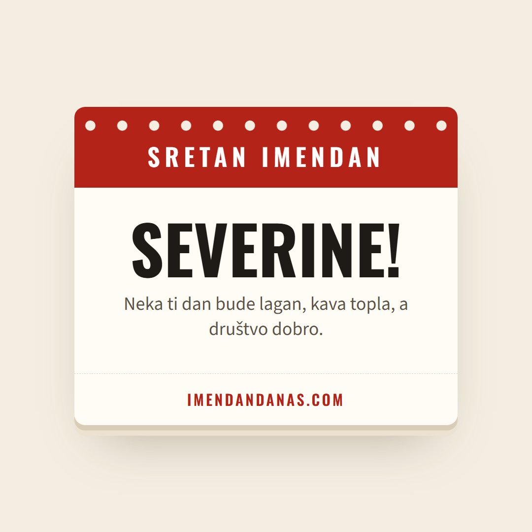 Čestitka: Sretan imendan, Severine!