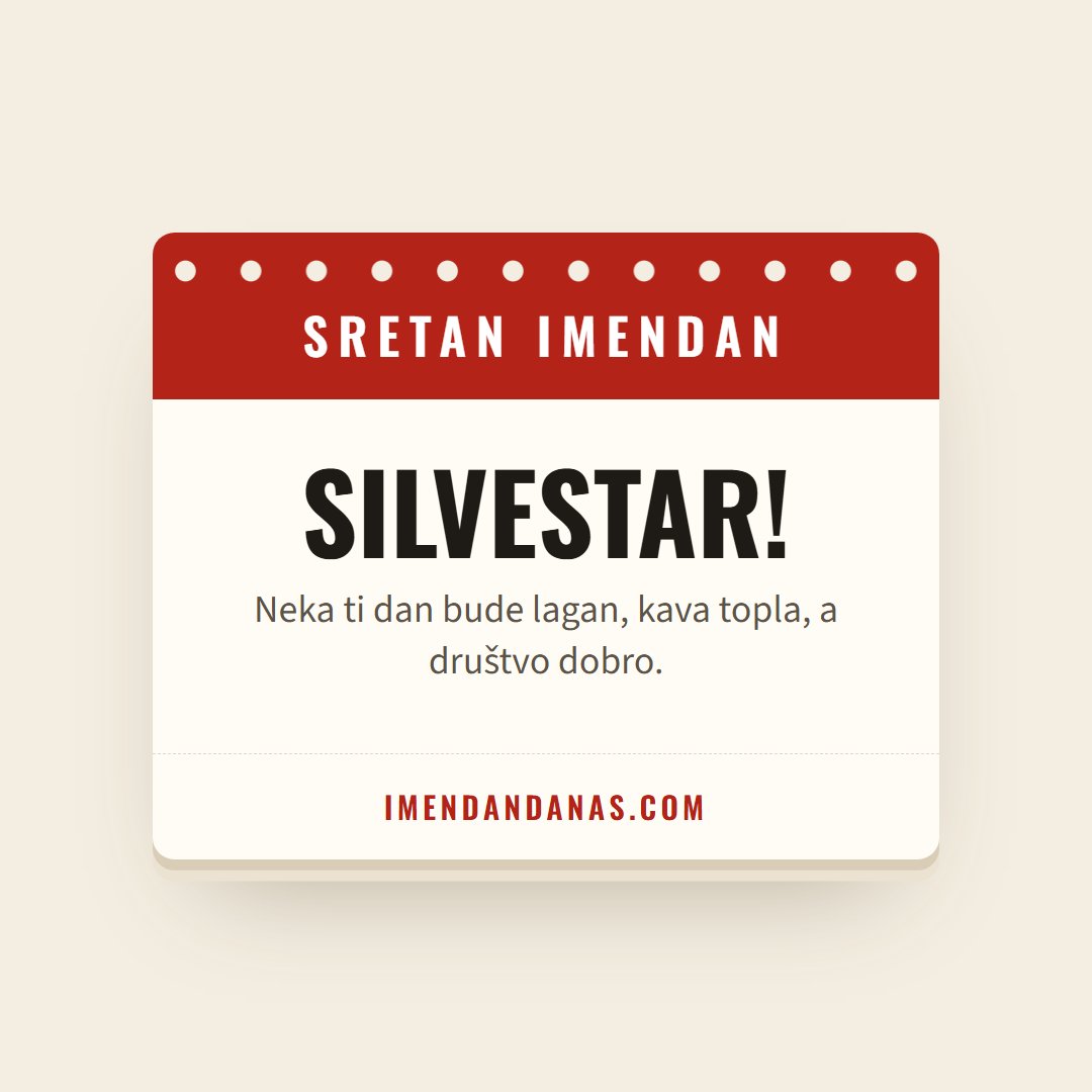 Čestitka: Sretan imendan, Silvestre!