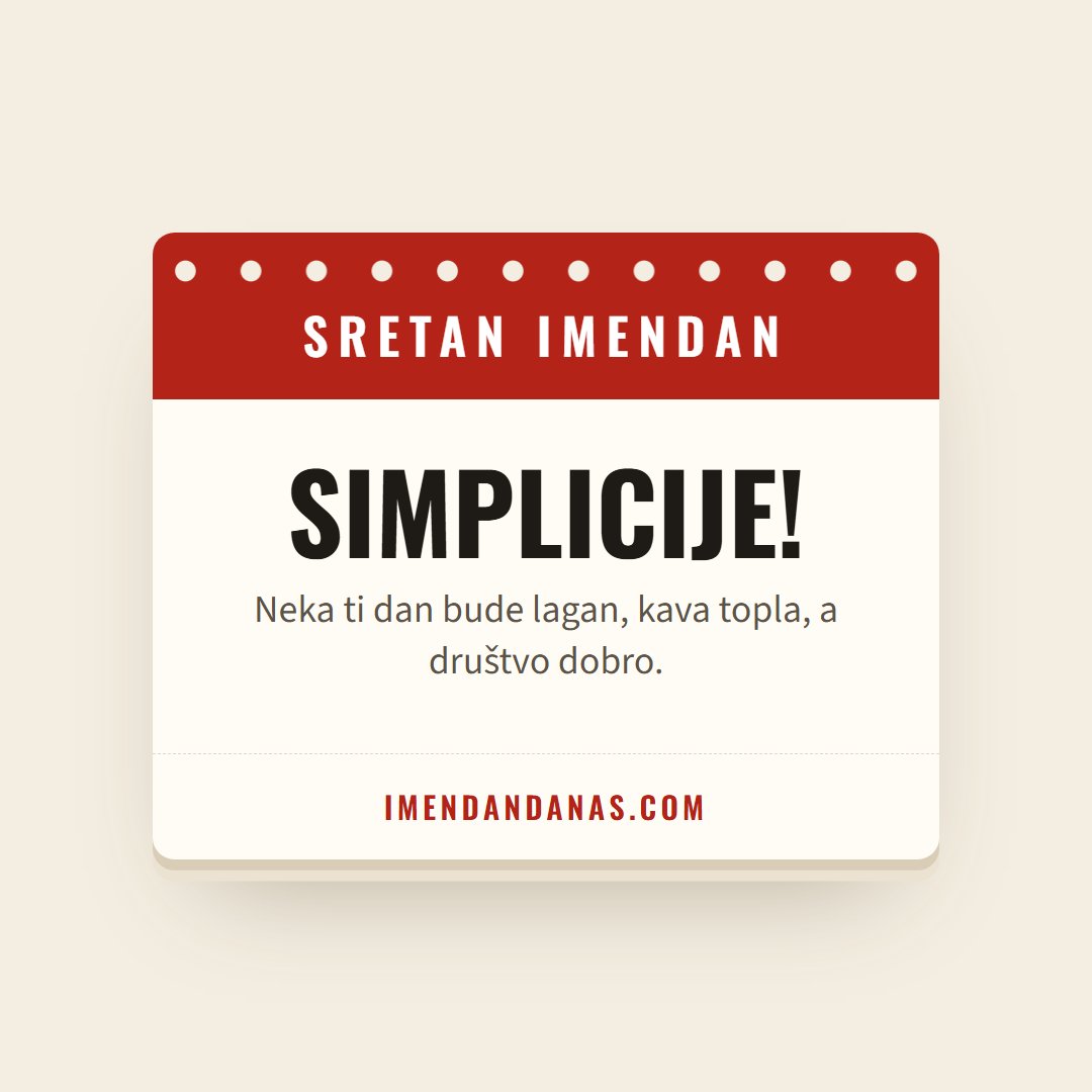 Čestitka: Sretan imendan, Simplicije!