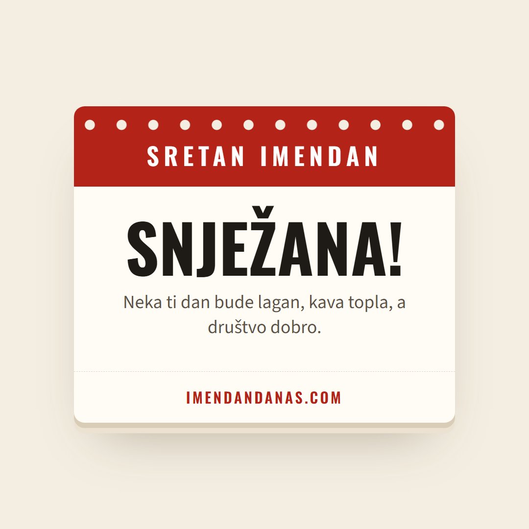 Čestitka: Sretan imendan, Snježana!