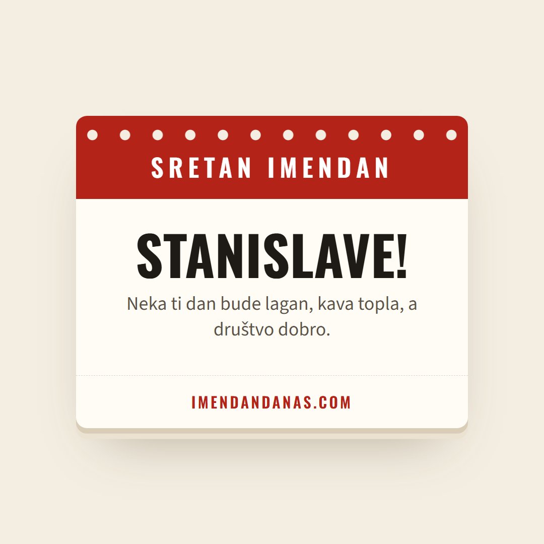 Čestitka: Sretan imendan, Stanislave!