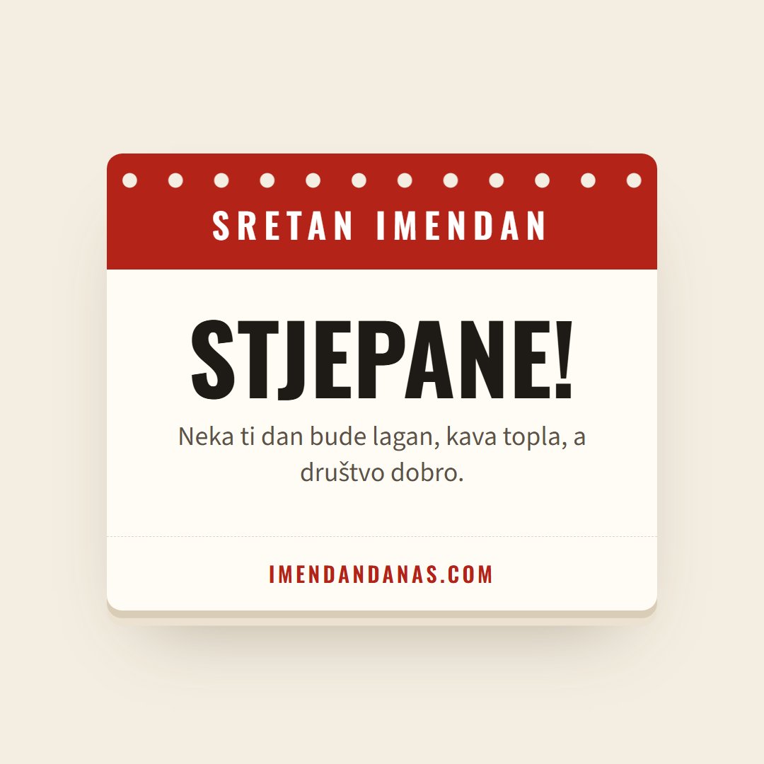 Čestitka: Sretan imendan, Stjepane!