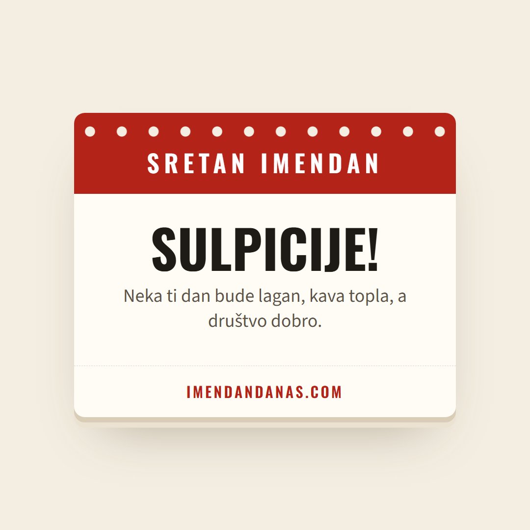 Čestitka: Sretan imendan, Sulpicije!