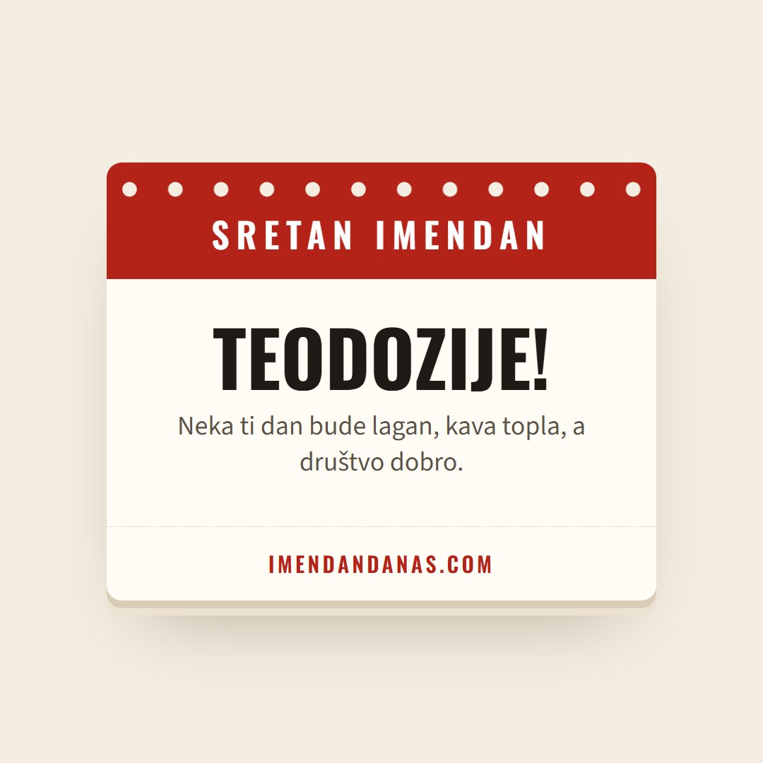 Čestitka: Sretan imendan, Teodozije!
