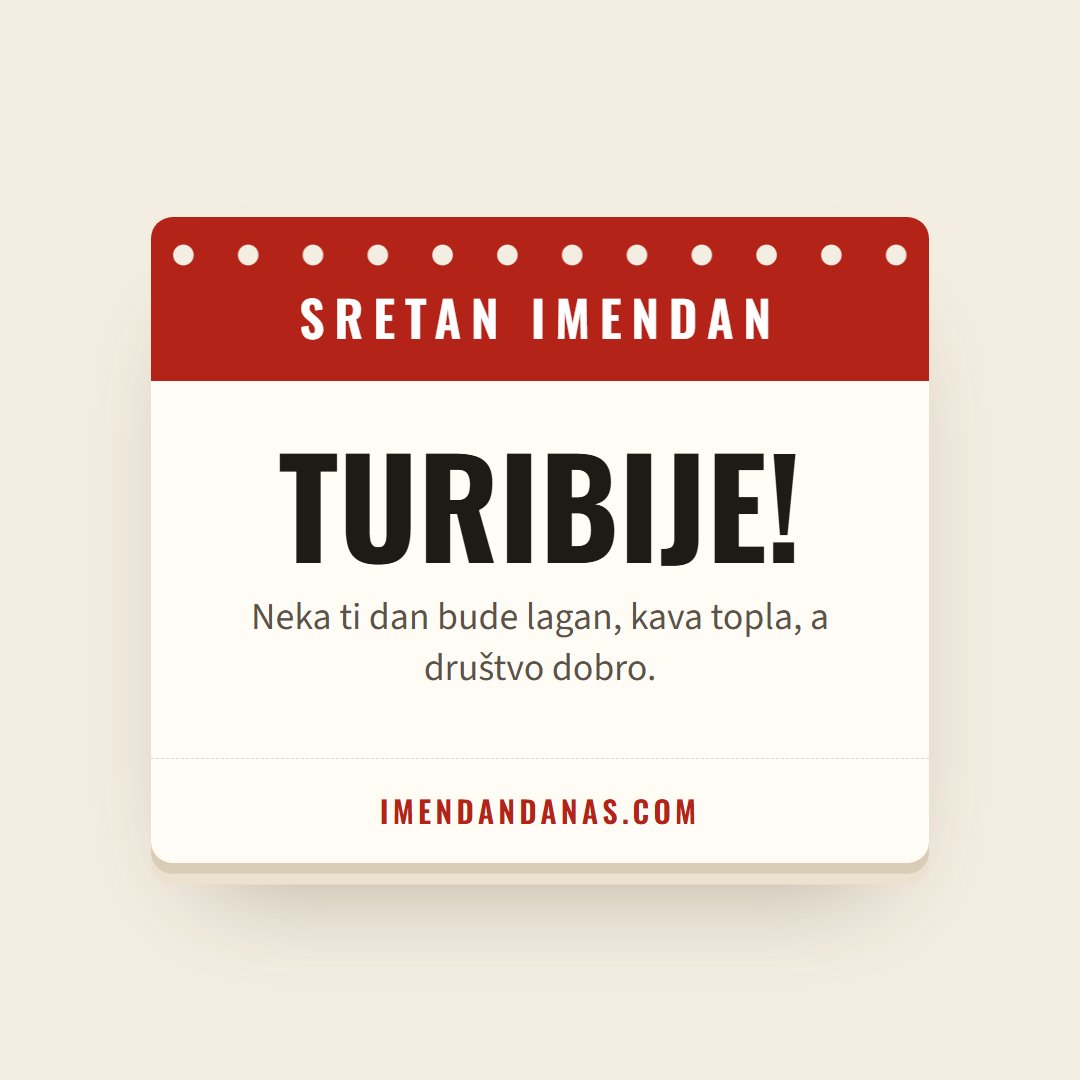 Čestitka: Sretan imendan, Turibije!