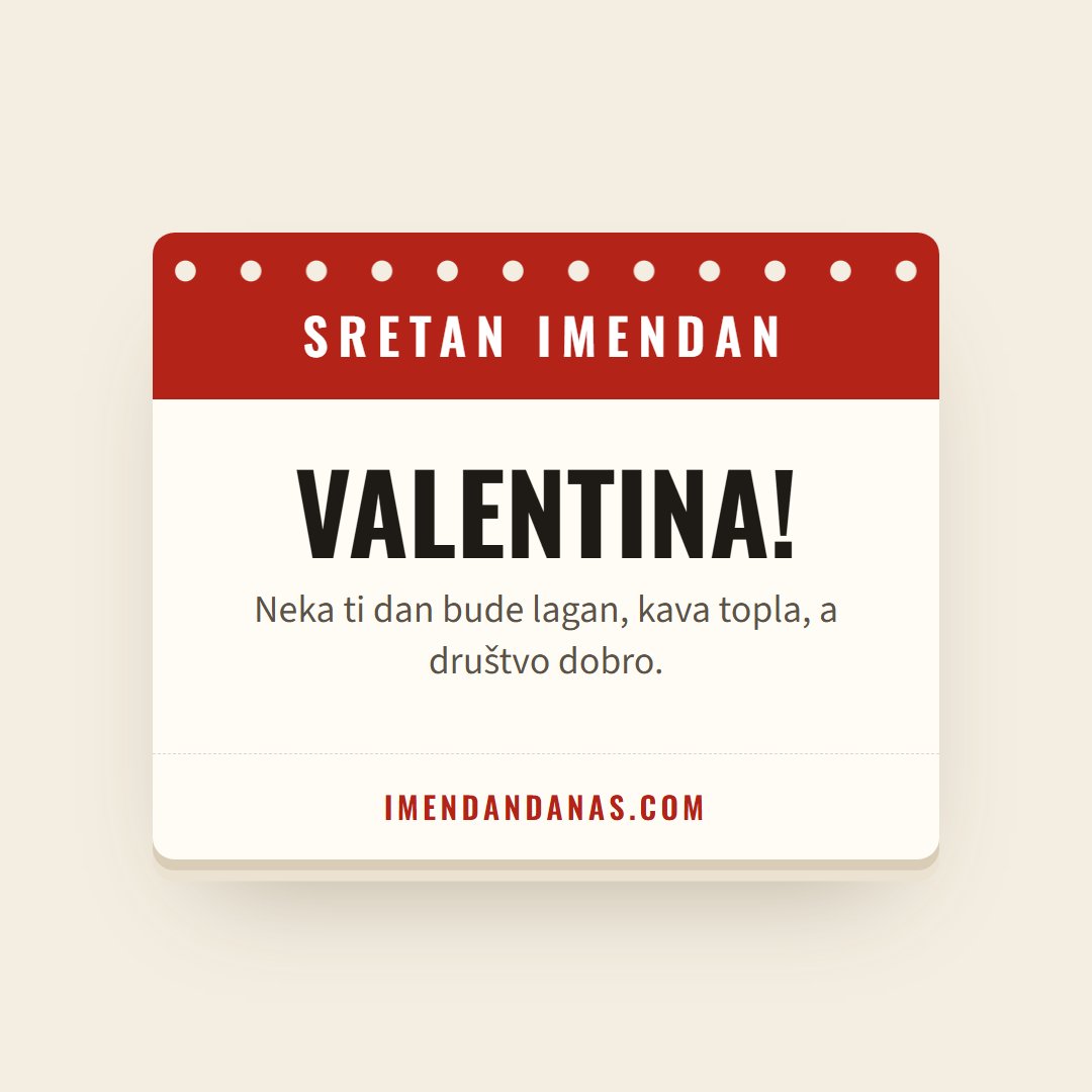 Čestitka: Sretan imendan, Valentina!