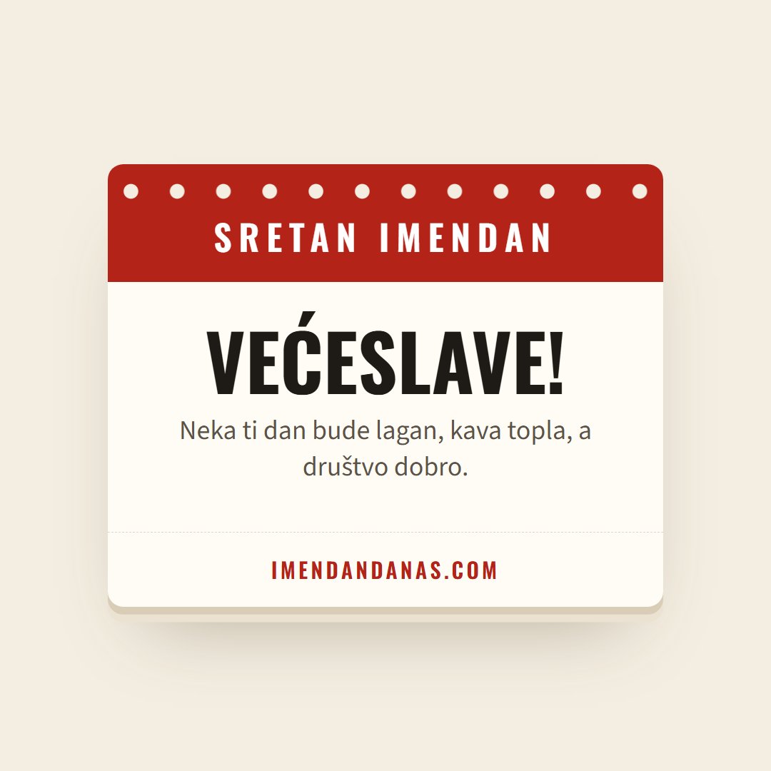 Čestitka: Sretan imendan, Većeslave!