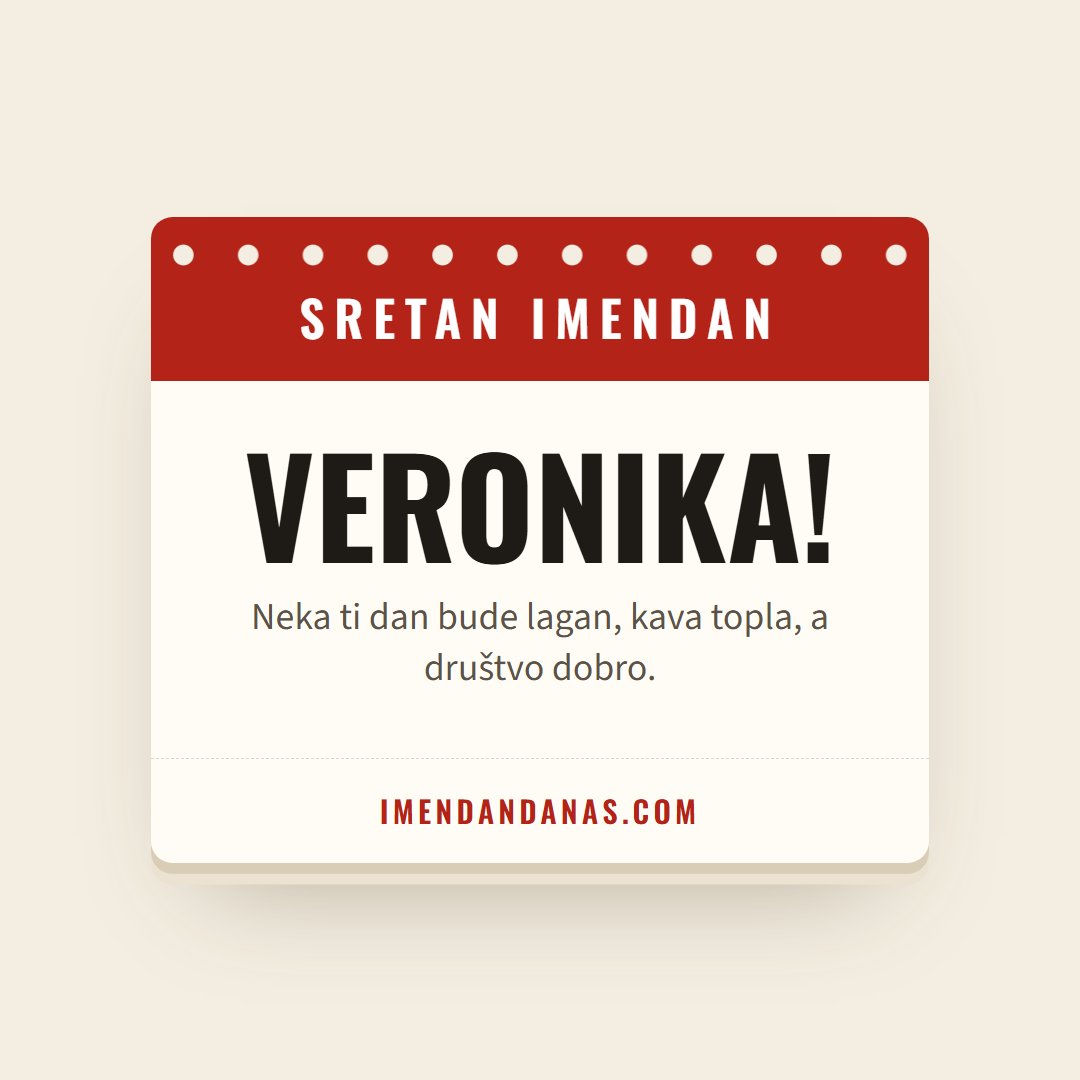 Čestitka: Sretan imendan, Veronika!