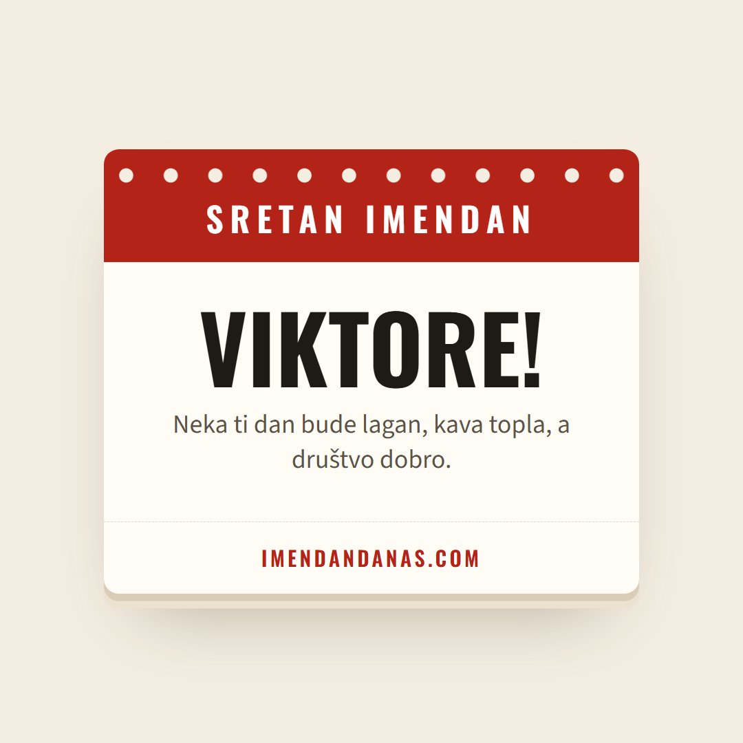 Čestitka: Sretan imendan, Viktore!