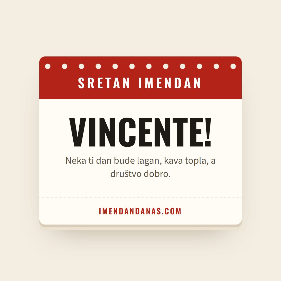 Čestitka: Sretan imendan, Vincente!