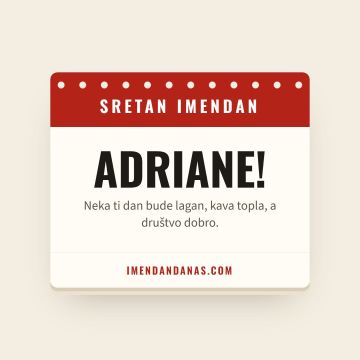 Sretan imendan, Adrian