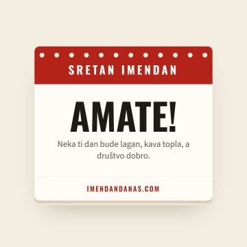 Sretan imendan, Amat