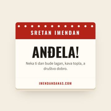 Sretan imendan, Anđela
