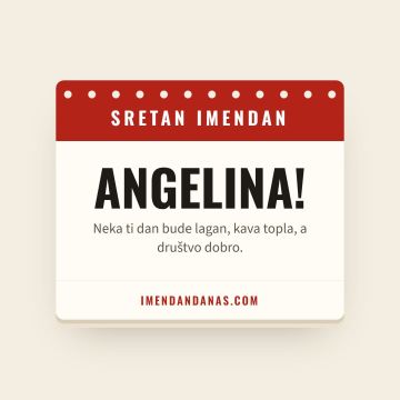 Sretan imendan, Angelina