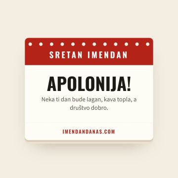 Sretan imendan, Apolonija