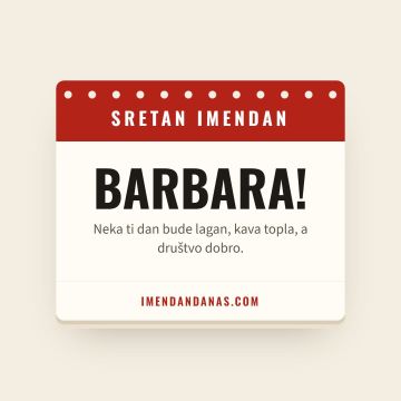 Sretan imendan, Barbara