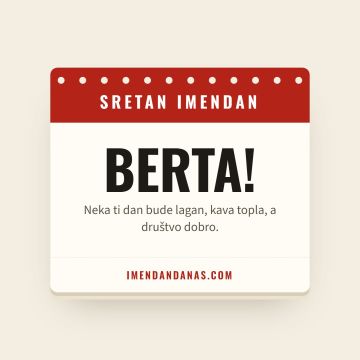 Sretan imendan, Berta