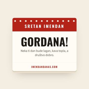 Sretan imendan, Gordana