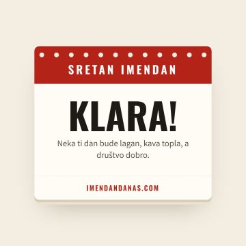 Sretan imendan, Klara