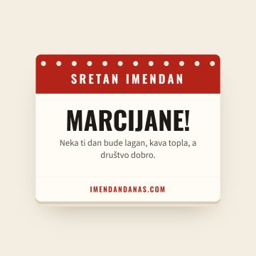 Sretan imendan, Marcijan