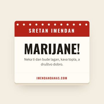 Sretan imendan, Marijan