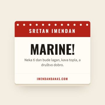Sretan imendan, Marin