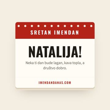 Sretan imendan, Natalija