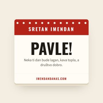 Sretan imendan, Pavao