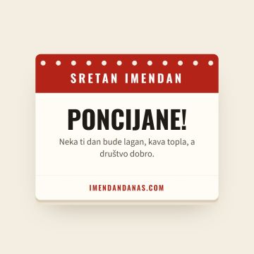 Sretan imendan, Poncijan
