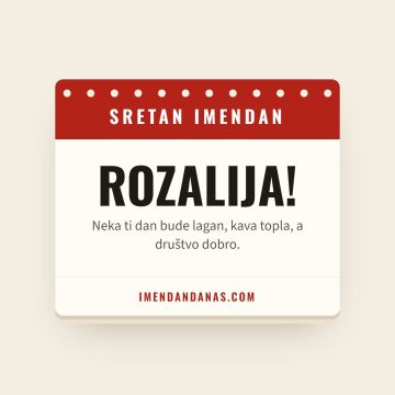 Sretan imendan, Rozalija