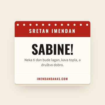 Sretan imendan, Sabin