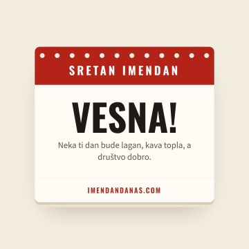 Sretan imendan, Vesna