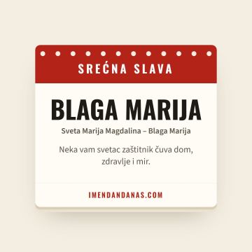 Srećna slava – Blaga Marija