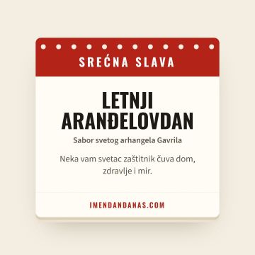 Srećna slava – Ljetnji Aranđelovdan