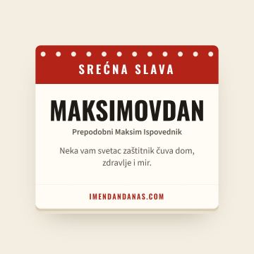 Srećna slava – Maksimovdan