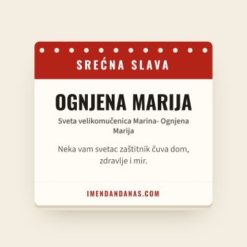 Srećna slava – Ognjena Marija