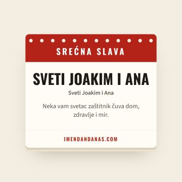 Srećna slava – Sveti Joakim i Ana