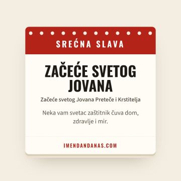 Srećna slava – Začeće Svetog Jovana